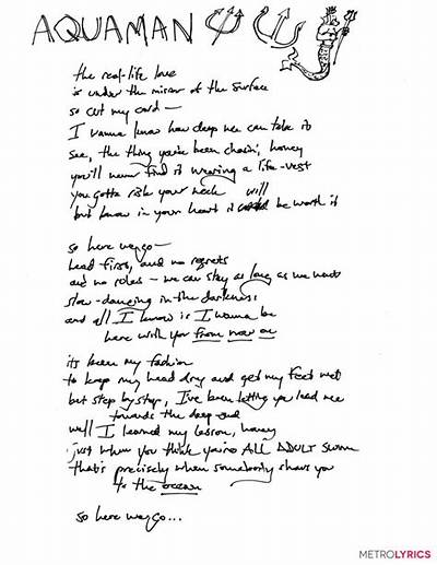 Lyrics & Translations of Aquaman by Walk the Moon