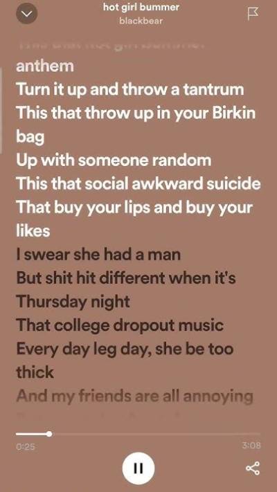 Lyrics & Translations of Hot Girl Bummer by Blackbear