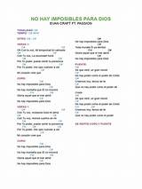 Lyrics & Translations of No Hay Imposibles Para Dios by Evan Craft & Passion