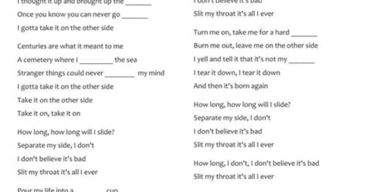 Lyrics Translations of Otherside By