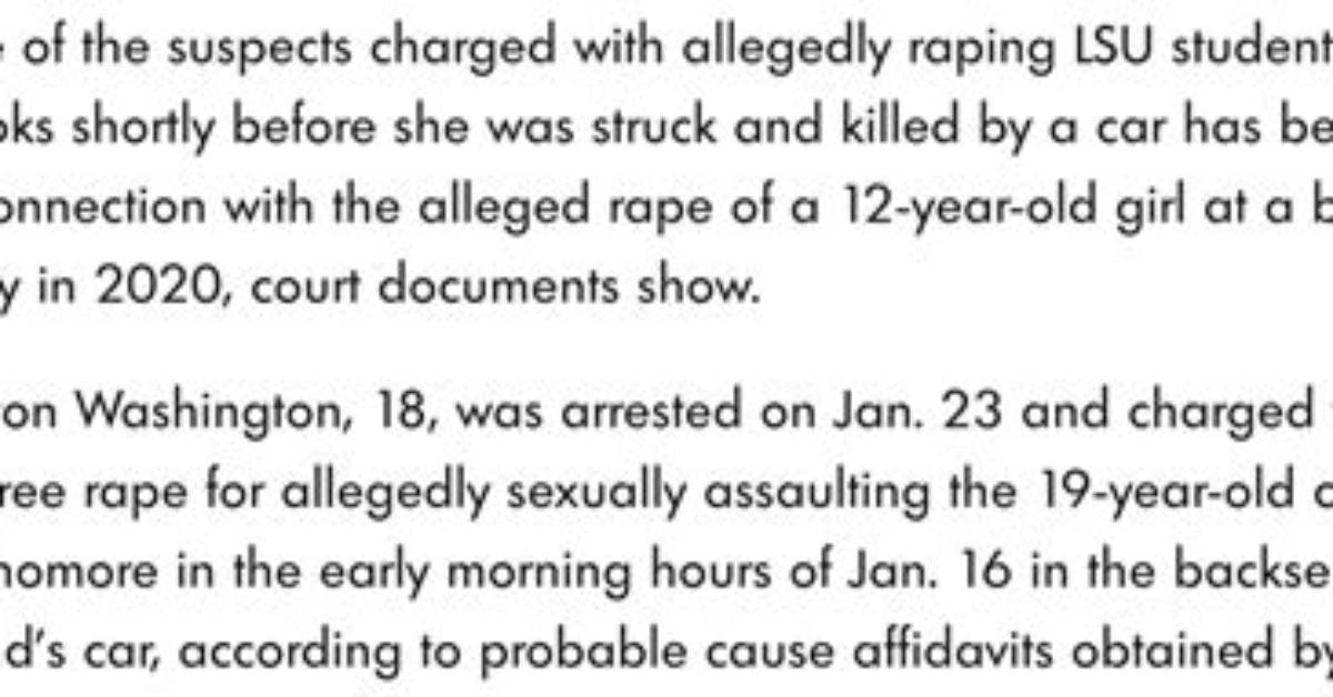 Man Charged in Rape of Slain Lsu Student Madison Brooks Faces New Rape Charge in Separate Case
