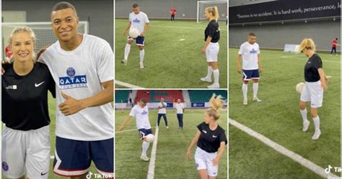 Mbappe Surprised as Young Lady Shows off Football Skills, Passes to Psg Star in Viral Video