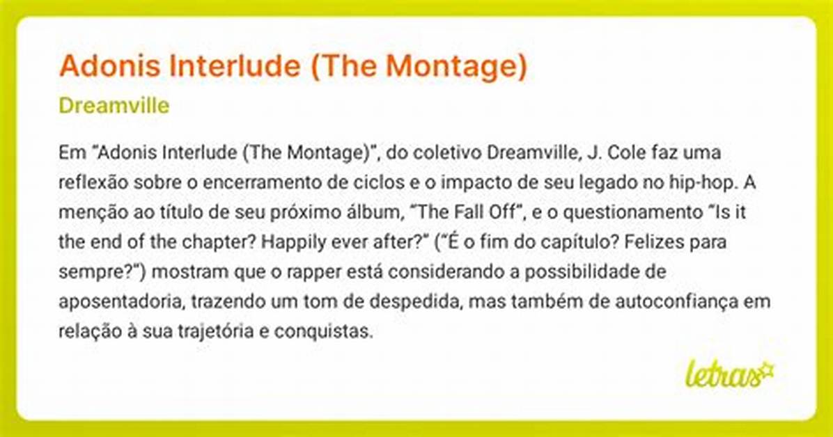 Meaning of Adonis Interlude the Montage by Dr Dre