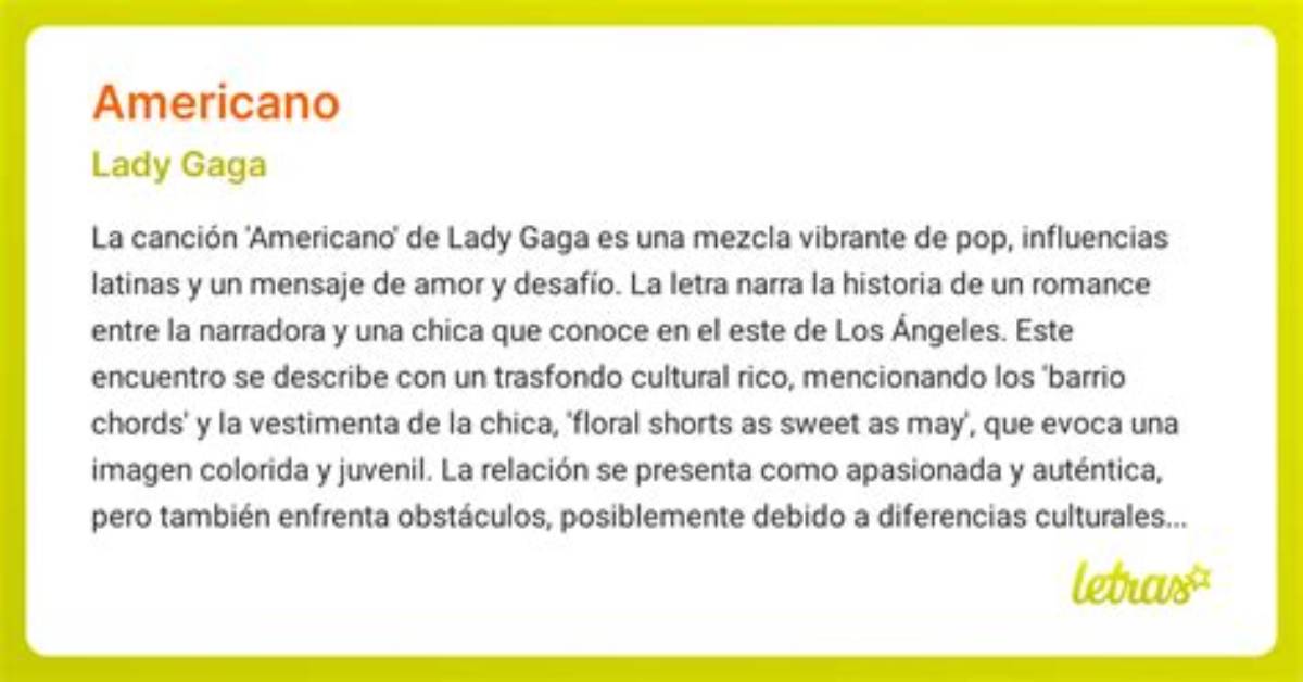 Meaning of Americano by Lady