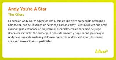 Meaning of Andy, You’re a Star by the Killers