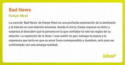 Meaning of Bad News by Kanye West
