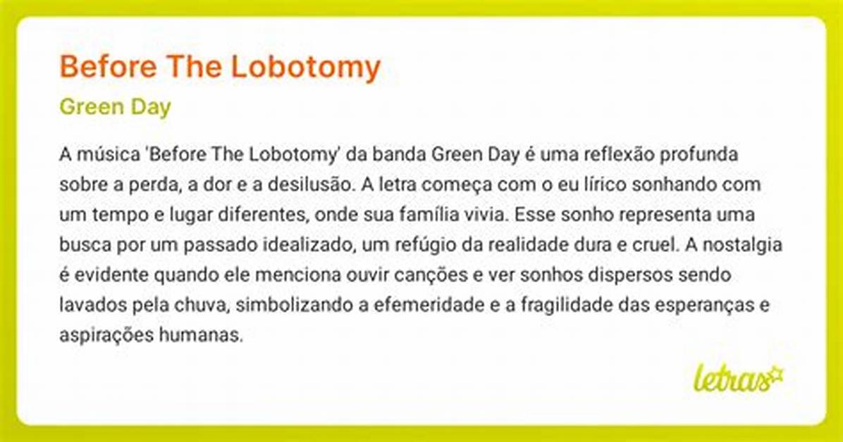 Meaning of Before the Lobotomy by Green Day