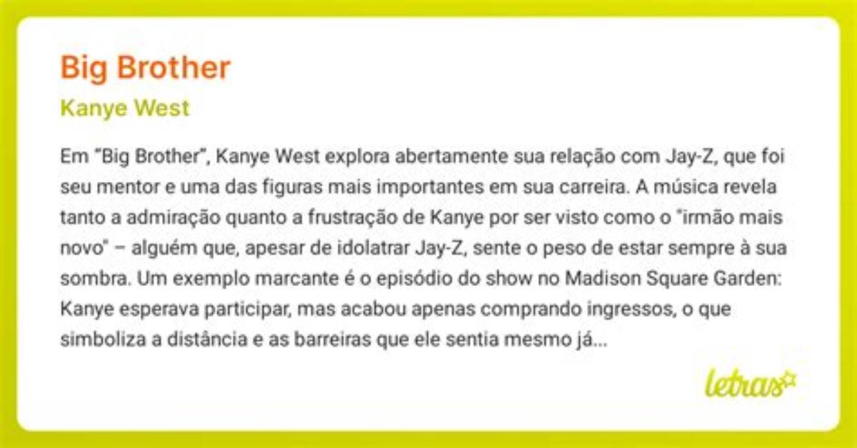 Meaning of Big Brother by Kanye West