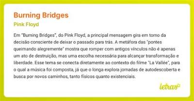 Meaning of Burning Bridges by Pink Floyd