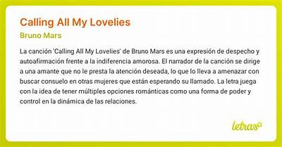 Meaning of Calling All My Lovelies by Bruno Mars