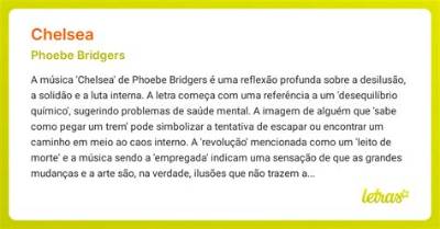 Meaning of Chelsea by Phoebe Bridgers