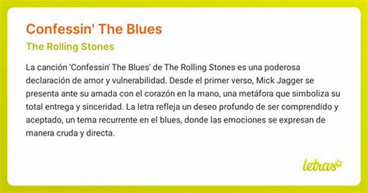 Meaning of Confessin’ the Blues by the Rolling Stones