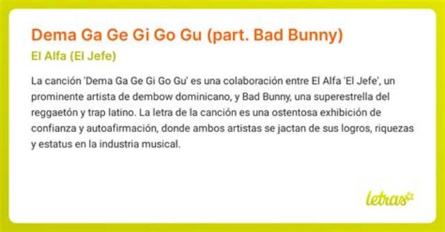 Meaning of Dema Ga Ge Gi Go Gu by Bad Bunny