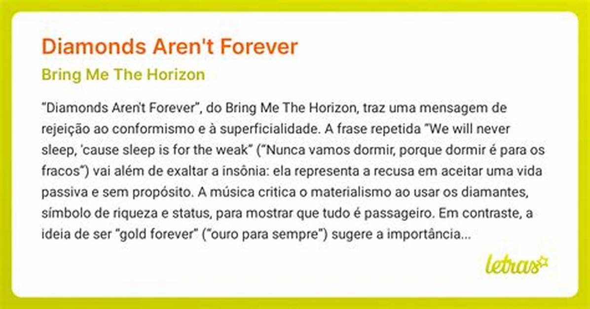 Meaning of Diamonds Aren’t Forever (I Haunt Wizards Remix) by Bring Me the Horizon