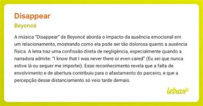 Meaning of Disappear by Beyonce