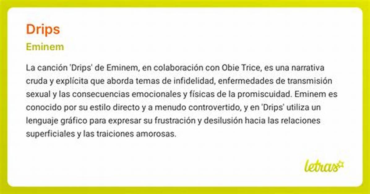 Meaning of Drips by Eminem