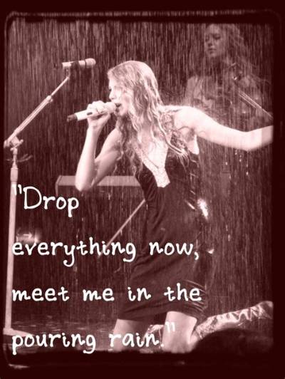Meaning of Drop Everything Now, Meet Me in the Pouring Rain