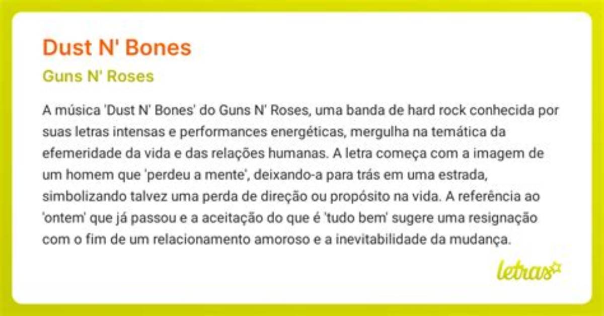 Meaning of Dust N Bones by Guns N