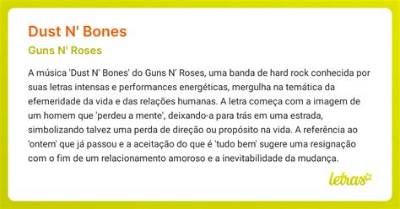 Meaning of Dust N’ Bones by Guns N’ Roses