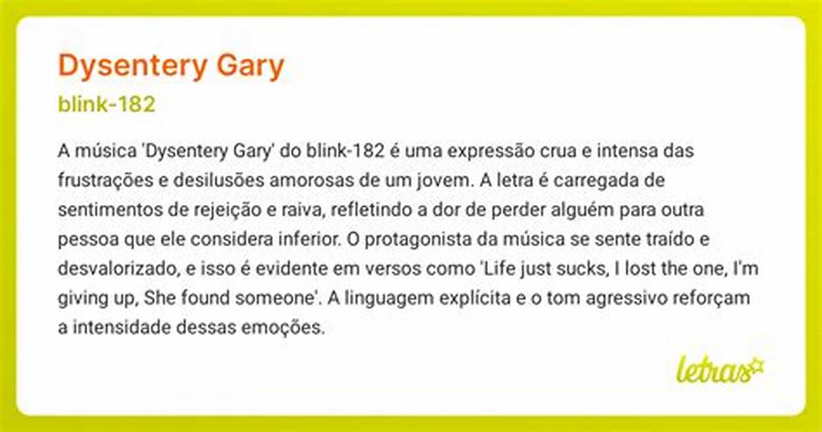 Meaning of Dysentery Gary by Blink 182