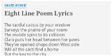Meaning of Eight Line Poem by David Bowie