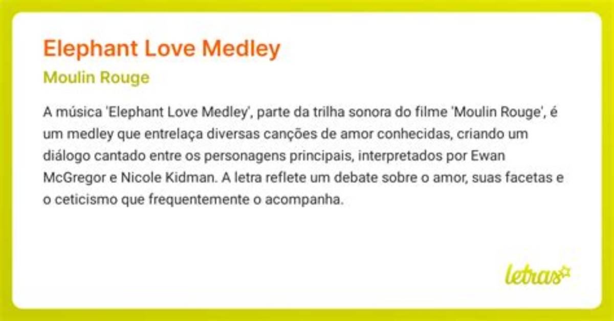 Meaning of Elephant Love Medley by Elton
