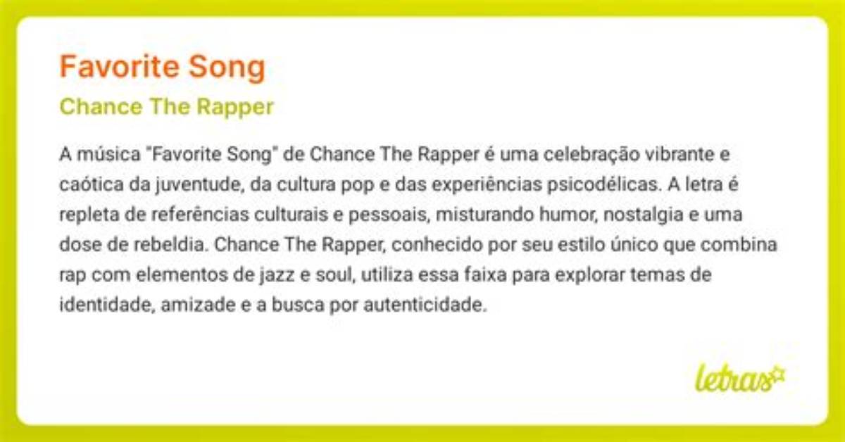 Meaning of Favorite Song by Chance the Rapper