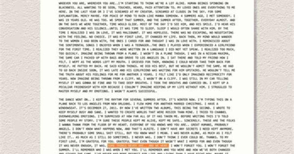 Meaning of Frank Ocean S Open Letter on Tumblr by Frank