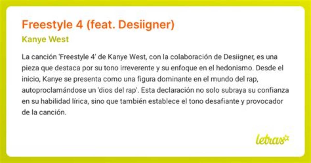 Meaning of Freestyle 4 by Kanye