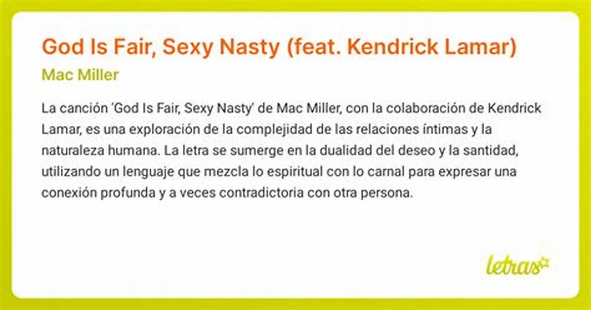 Meaning of God Is Fair Sexy Nasty by Mac