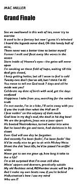 Meaning of Grand Finale by Mac Miller