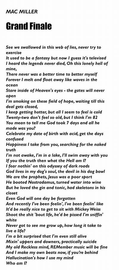 Meaning of Grand Finale by Mac Miller