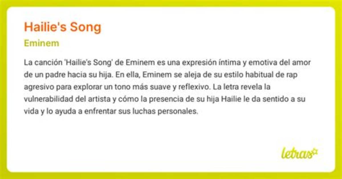 Meaning of Hailie S Song By