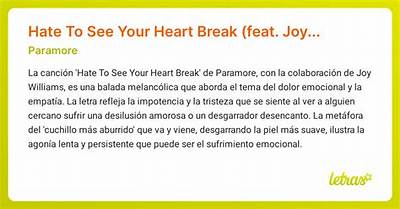 Meaning of Hate to See Your Heart Break by Paramore