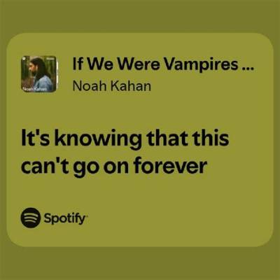 Meaning of If We Were Vampires - Spotify Singles by Noah Kahan