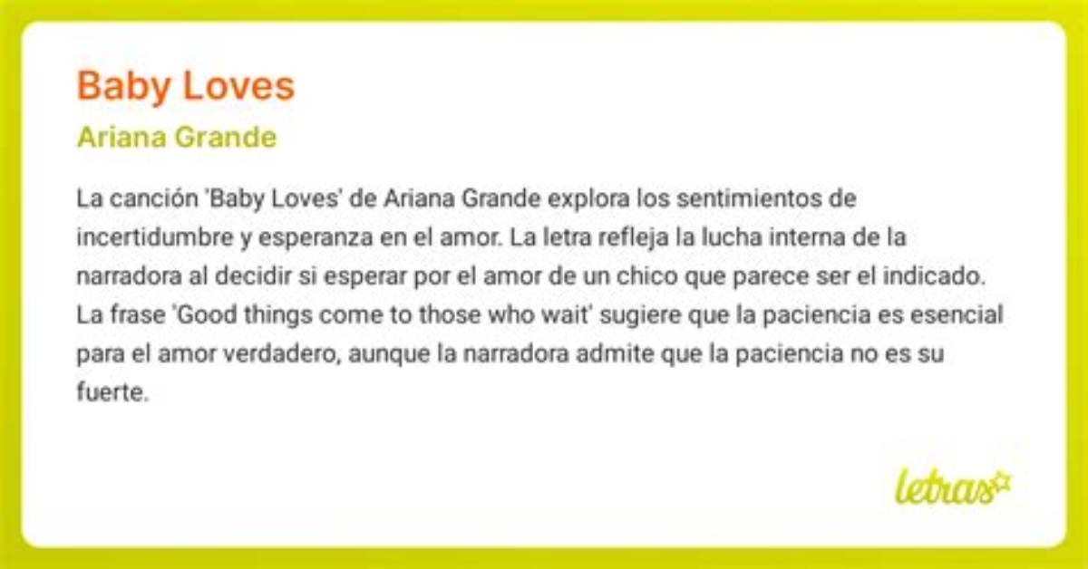Meaning of Intro Baby Loves by Ariana