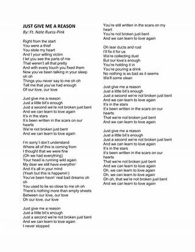 Meaning of Just Give Me a Reason by Chris Brown