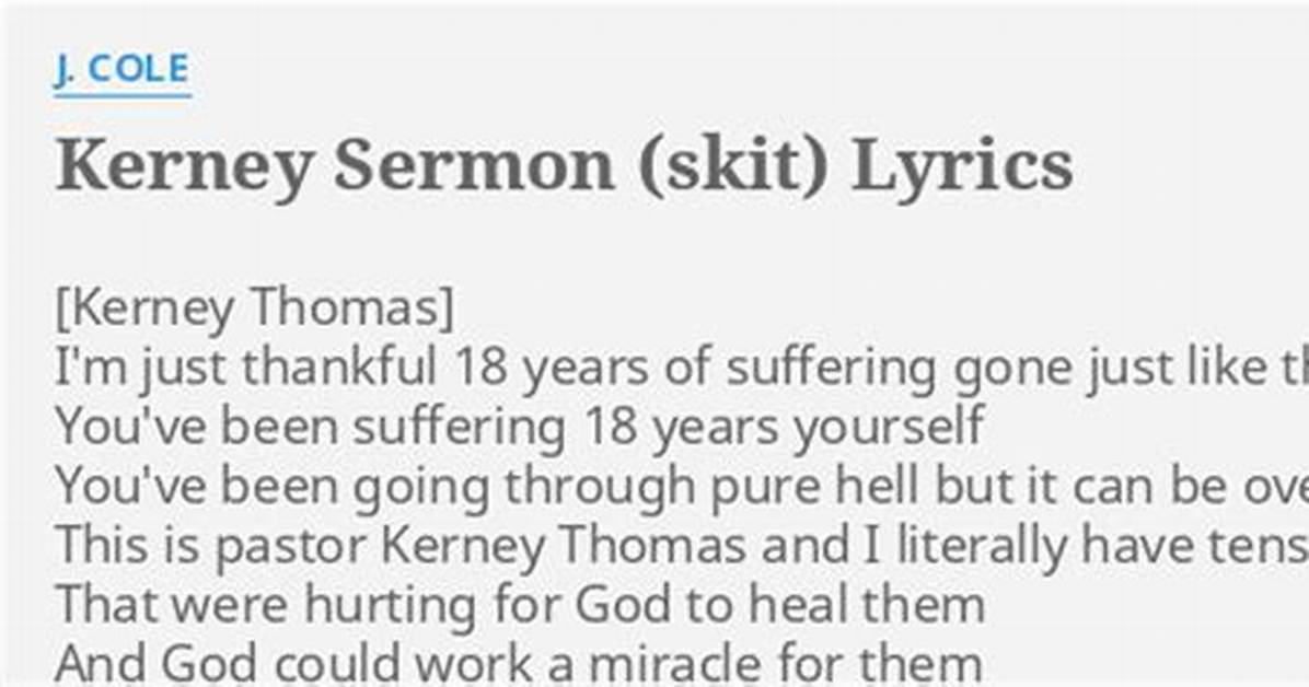 Meaning of Kerney Sermon Skit by J