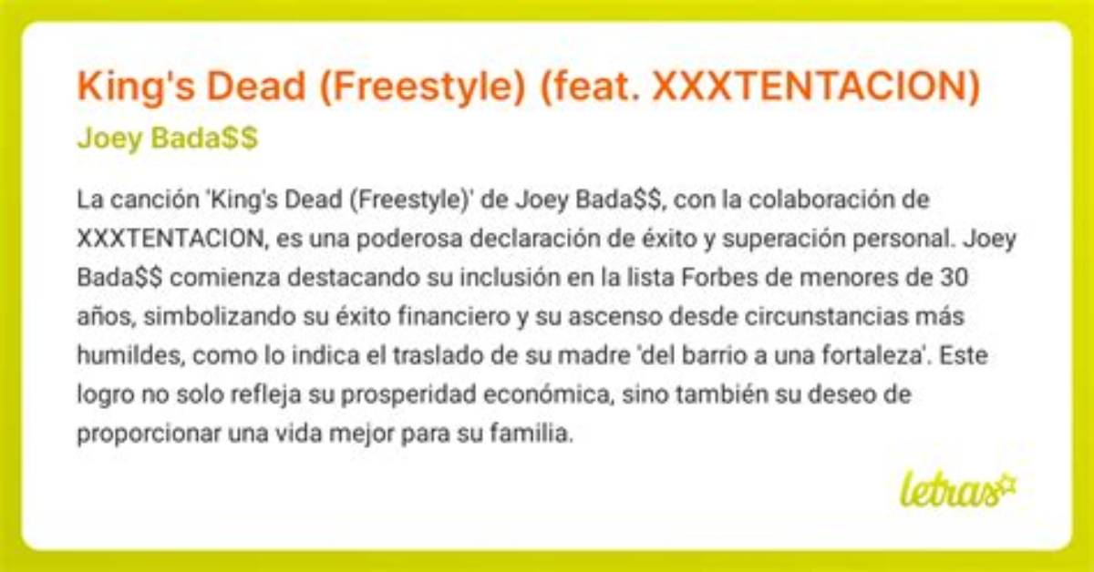 Meaning of King’s Dead (Freestyle) by Xxxtentacion