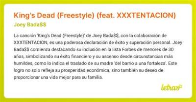 Meaning of King’s Dead (Freestyle) by Xxxtentacion