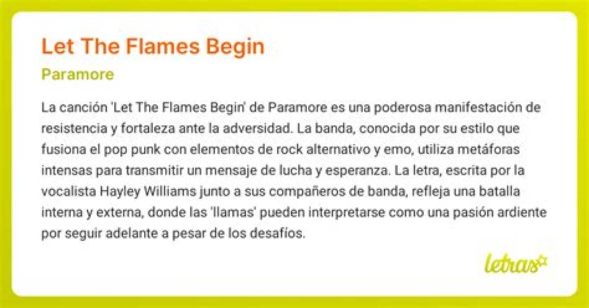 Meaning of Let the Flames Begin Live from Chicago By