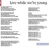 Meaning of Live While We're Young by One Direction