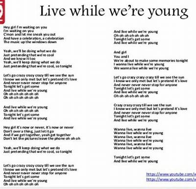 Meaning of Live While We're Young by One Direction