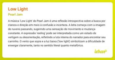 Meaning of Low Light by Pearl Jam