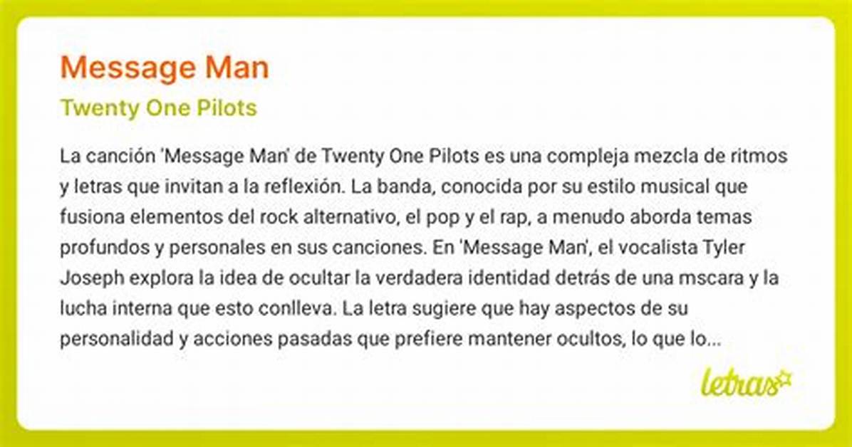 Meaning of Message Man by Twenty One