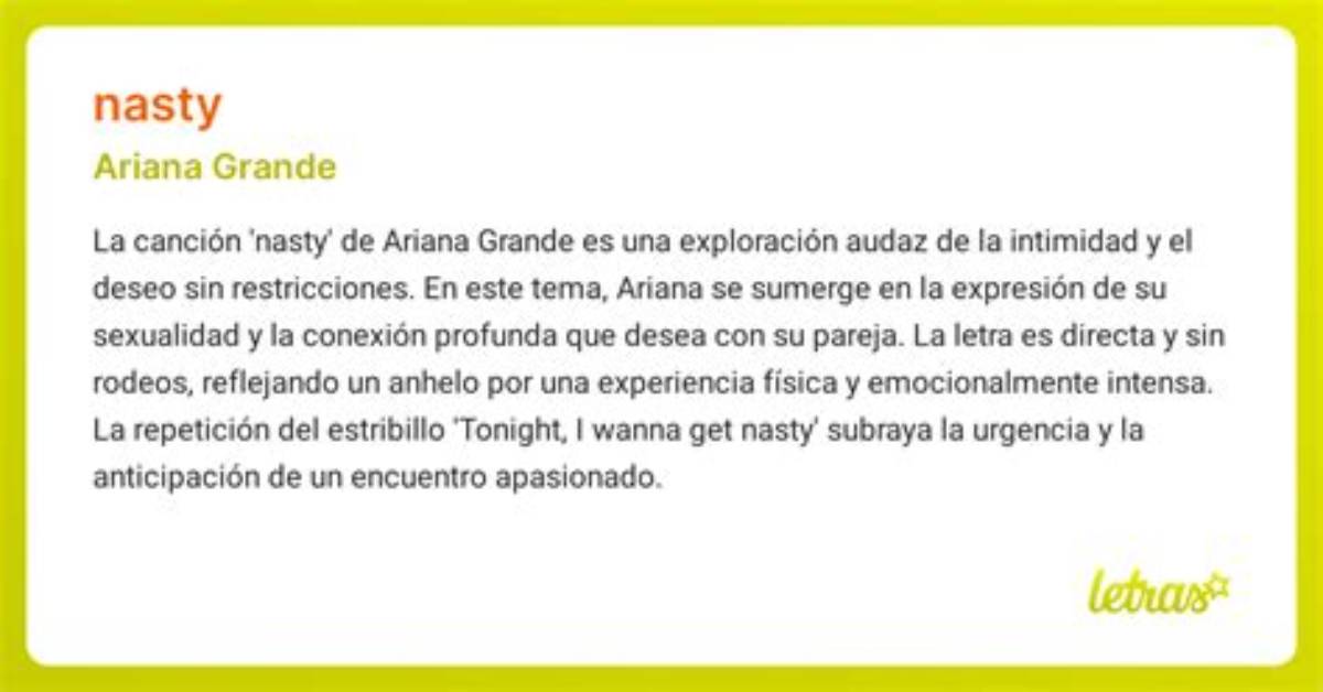 Meaning of Nasty by Ariana