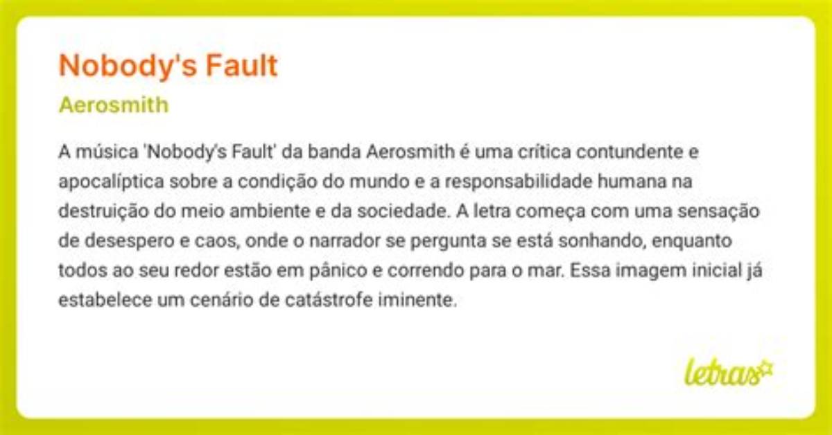 Meaning of Nobody’s Fault by Aerosmith