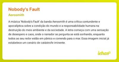 Meaning of Nobody’s Fault by Aerosmith