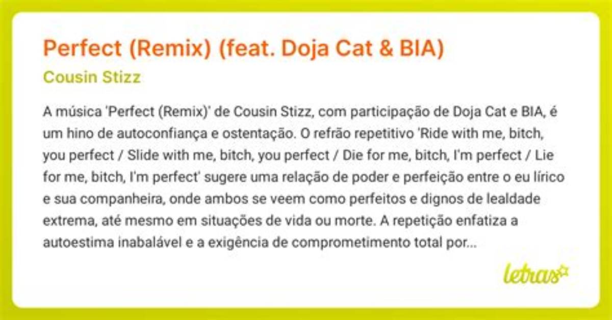 Meaning of Perfect (Remix) by Doja Cat