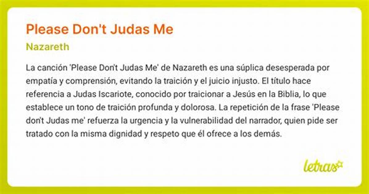 Meaning of Please Don’t Judas Me by Metallica